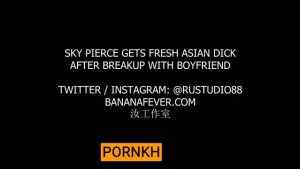 Blonde Slut Face Taste Fresh Asian Dick After Breakup With Boyfriend